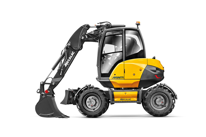 Mecalac launches two-piece boom with offset for 6MCR and 7MWR excavators